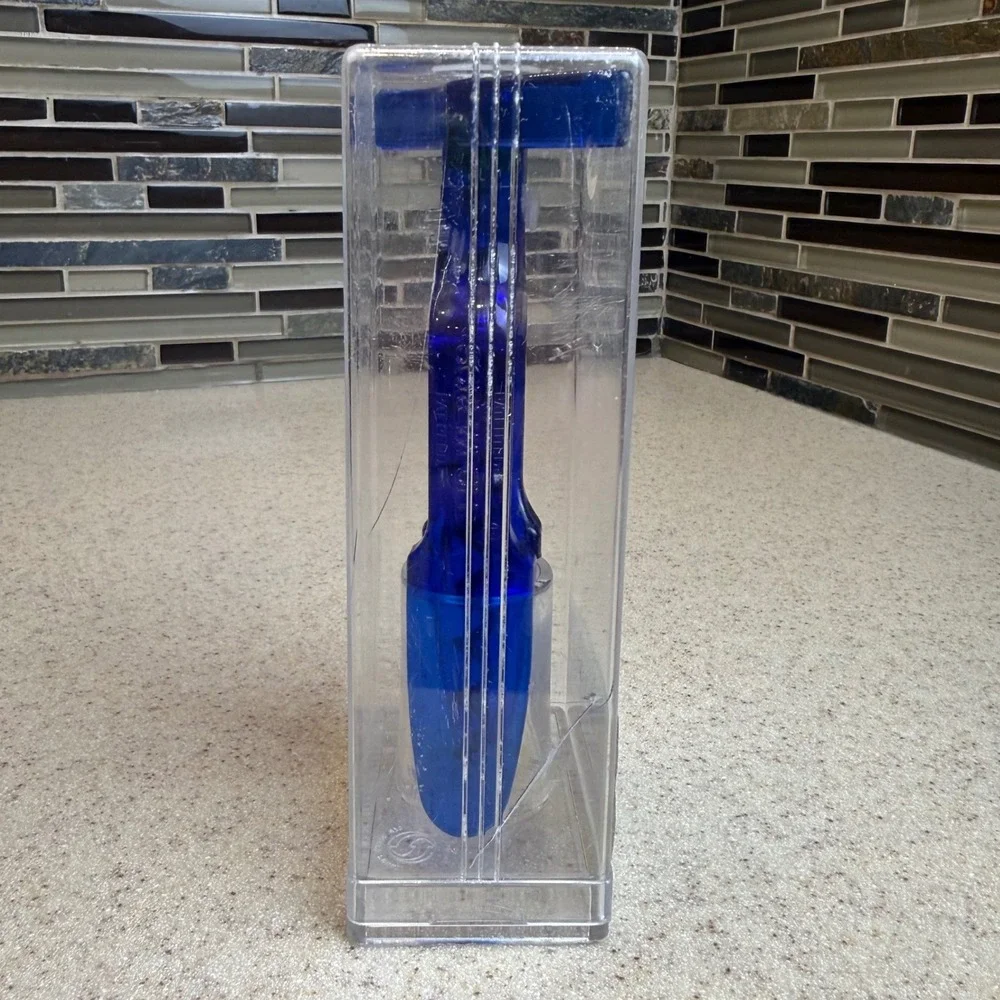 VTG RARE Le Creuset Screwpull Corkscrew Wine Opener Cobalt Blue France w/ Case